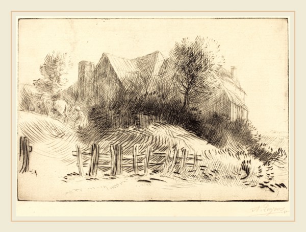 Alphonse Legros, Old Inn (Une ancienne auberge), French, 1837-1911, etching and drypoint