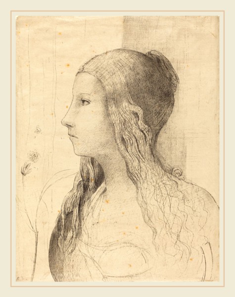 Odilon Redon (French, 1840-1916), Brunnhilde, 1894, lithograph