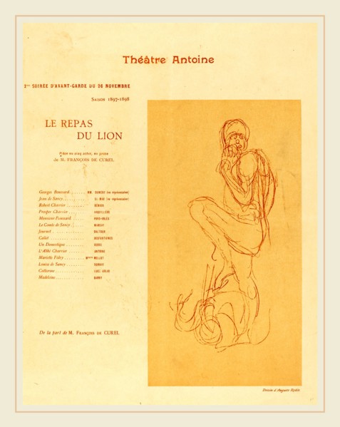 after Auguste Rodin, Le Repas du lion, 1897, collotype in red on wove paper
