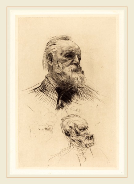 Auguste Rodin (French, 1840-1917), Victor Hugo, De Trois Quarts, 1884, drypoint