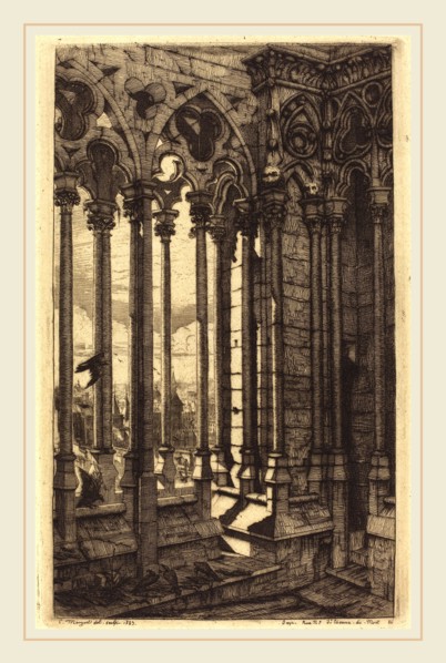 Charles Meryon (French, 1821-1868), La galerie Notre-Dame, Paris (The Gallery of Notre Dame,