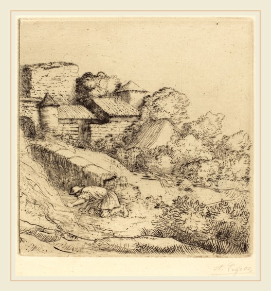 Alphonse Legros, Little Burner of Grass (Le petit bruleur d'herbe), French, 1837-1911, etching and