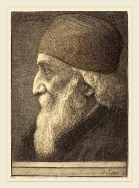 Alphonse Legros, Self-Portrait, 13th plate, French, 1837-1911, 1906, etching retouched in ink and