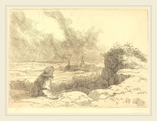 Alphonse Legros, Landscape (Paysage), French, 1837-1911, etching
