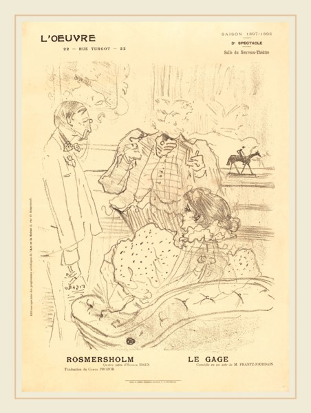 Henri de Toulouse-Lautrec (French, 1864-1901), Rosmersholm; Le Gage, 1897, lithograph in black on
