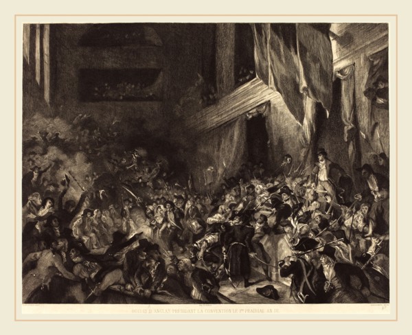 Félix Bracquemond after EugÃ¨ne Delacroix, Boissy d'Anglas présidant la Convention le 1er Prairial