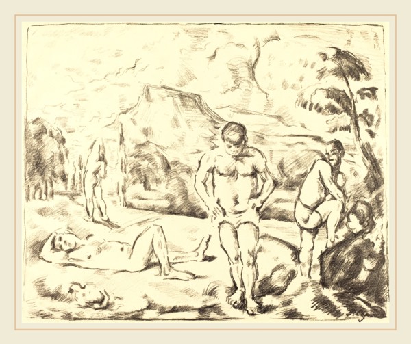 Paul Cézanne, The Bathers (Large Plate), French, 1839-1906, lithograph