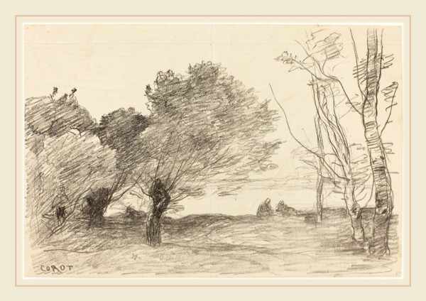 Jean-Baptiste-Camille Corot (French, 1796-1875), Willows and White Poplars (Saules et peupliers