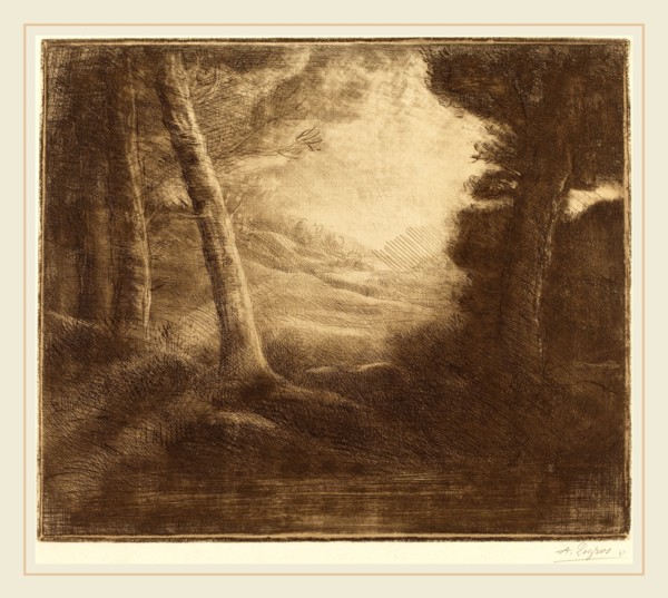 Alphonse Legros, Water's Edge by Morning Light (Au bord de l'eau (Effet du matin)), French,