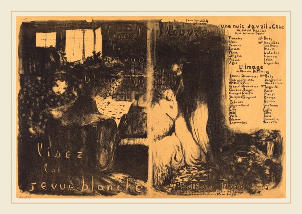 Edouard Vuillard (French, 1868-1940), Lisez la revue blanche;  Un nuit d'Avril Ceos, L'image, 1894,