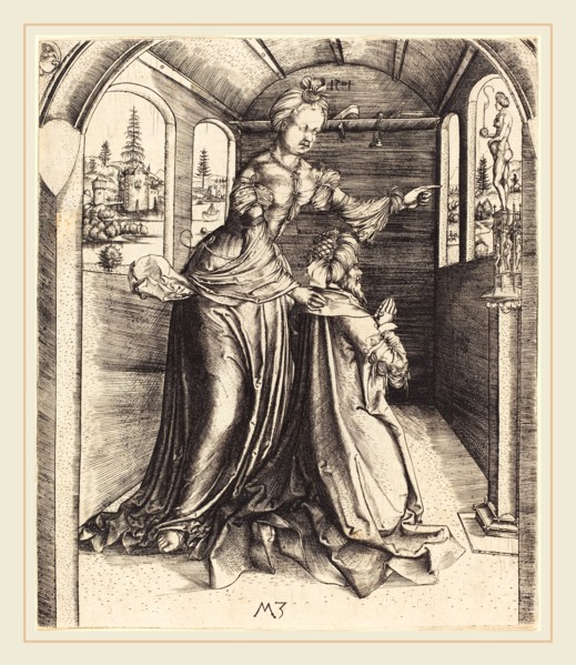 Master MZ (German, active c. 1500), Solomon Worshipping False Gods, 1501, engraving