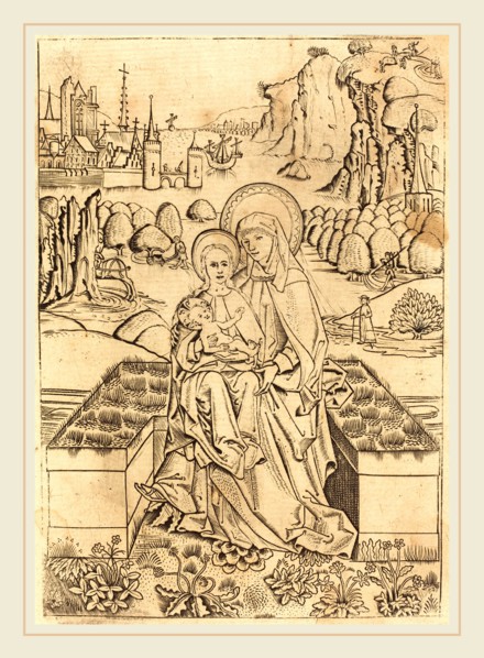 Master of St. Sebastian (German, active c. 1470-1490), The Madonna and Child with Saint Anne, c.