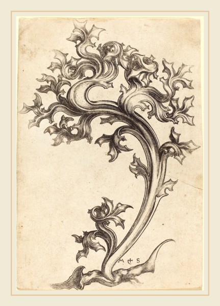 Martin Schongauer (German, c. 1450-1491), Thistle Ornament, engraving
