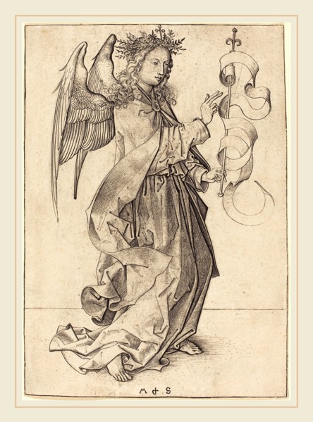 Martin Schongauer (German, c. 1450-1491), The Archangel Gabriel, c. 1490-1491, engraving