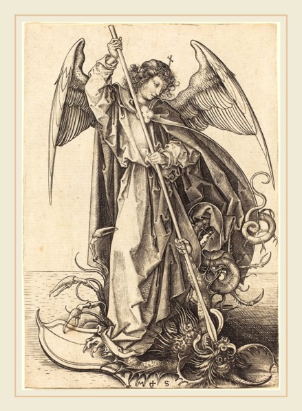 Martin Schongauer (German, c. 1450-1491), Saint Michael Slaying the Dragon, c. 1480-1490, engraving