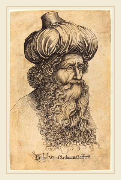 Israhel van Meckenem (German, c. 1445-1503), Head of an Aged Man, c. 1480-1490, engraving