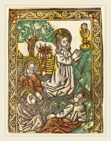 Workshop of Master of the Borders with the Four Fathers of the Church, Christ on the Mount of