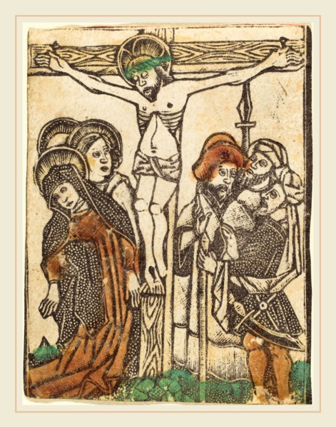 Workshop of Master of the Borders with the Four Fathers of the Church, The Crucifixion, 1460-1480,