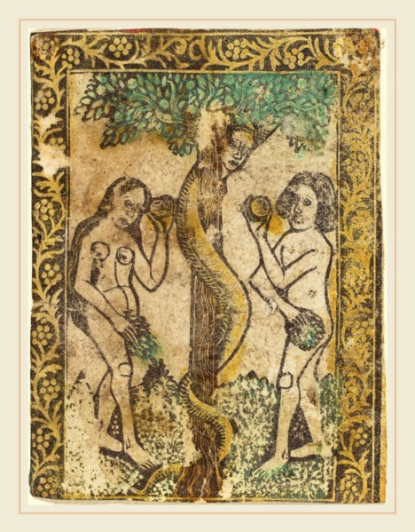 Workshop of Master of the Borders with the Four Fathers of the Church, Adam and Eve, 1460-1480,