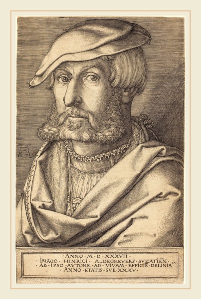 Heinrich Aldegrever (German, 1502-1555-1561), Self-Portrait, 1537,