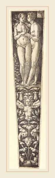Heinrich Aldegrever (German, 1502-1555-1561), Ornament with Naked Couple, 1532,