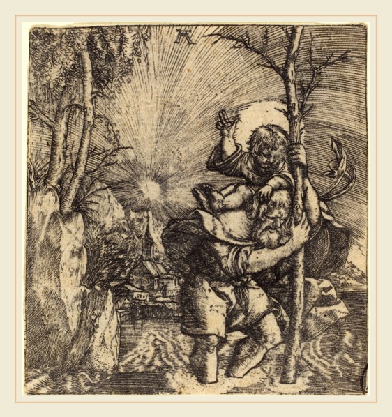 Albrecht Altdorfer (German, 1480 or before-1538), Saint Christopher, c. 1515-1520, engraving