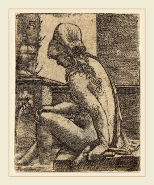 Albrecht Altdorfer (German, 1480 or before-1538), Bathing Woman, c. 1520-1530, engraving