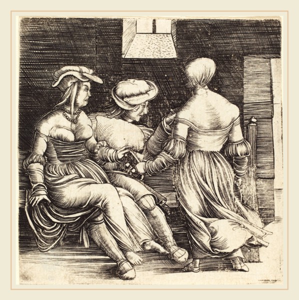 Erhard Altdorfer (German, active 1512-1561), Young Man and Maids, 1506, engraving