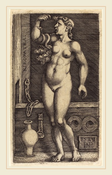 Sebald Beham (German, 1500-1550), Cleopatra Standing, 1529, engraving