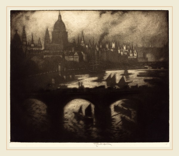 Joseph Pennell, Wren's City, American, 1857-1926, 1909, mezzotint on laid paper