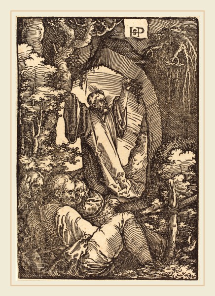 Sebald Beham (German, 1500-1550), Christ on the Mount of Olives, woodcut
