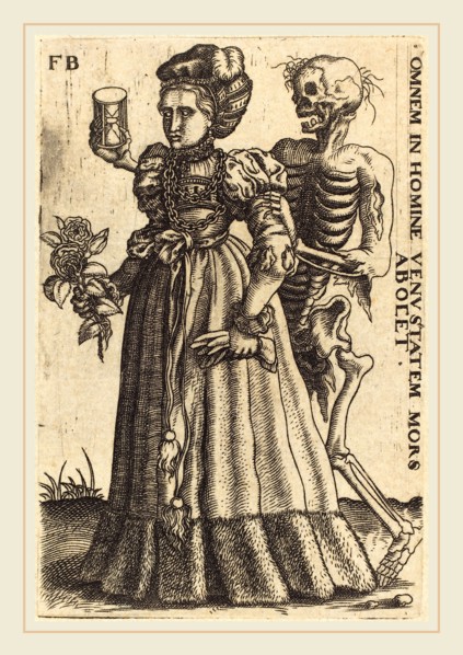 Franz Brun (German, active c. 1590), Woman and Death, engraving