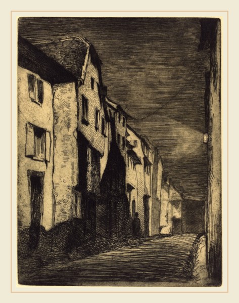 James McNeill Whistler (American, 1834-1903), Street in Saverne, 1858, etching in black on laid