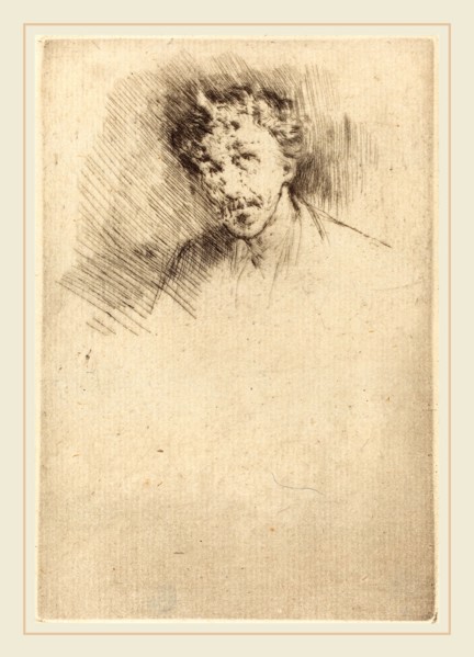 James McNeill Whistler (American, 1834-1903), Whistler with the White Lock, 1879, etching