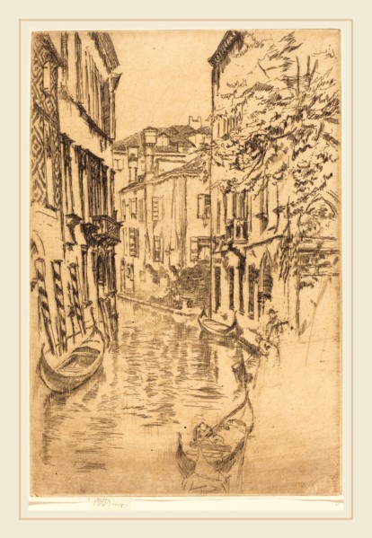 James McNeill Whistler (American, 1834-1903), Quiet Canal, 1880, etching and drypoint