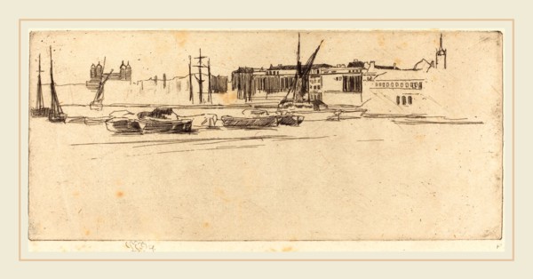 James McNeill Whistler (American, 1834-1903), The White Tower, c. 1875, etching