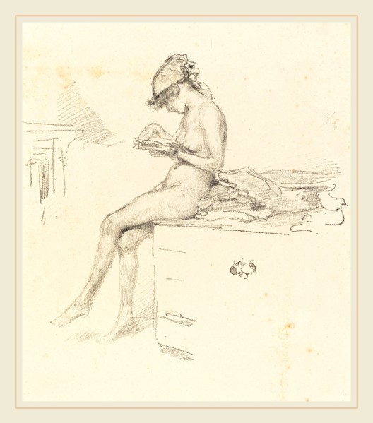 James McNeill Whistler (American, 1834-1903), The Little Nude Model Reading, 1890, lithograph