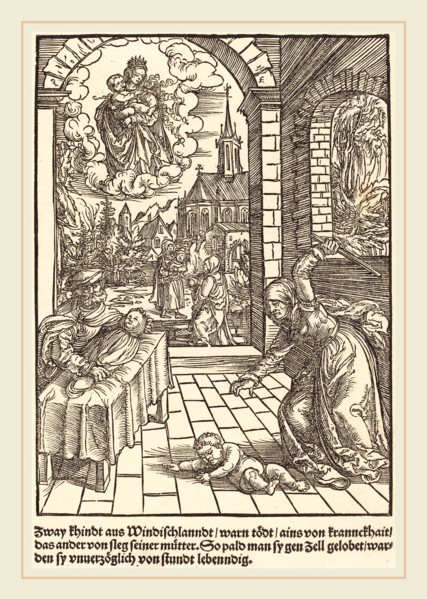 Master of the Miracles of Mariazell (German, active early 16th century), Zway khindt aus