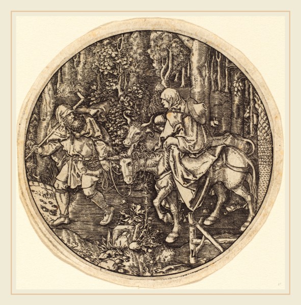 Master L after Albrecht DÃ¼rer (German, active first half 16th century), The Flight into Egypt,