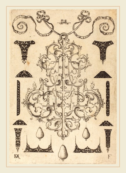 Daniel Mignot (German, active 1593-1596), Large Pendant, Surrounded by Twelve Small Studs, 1593,