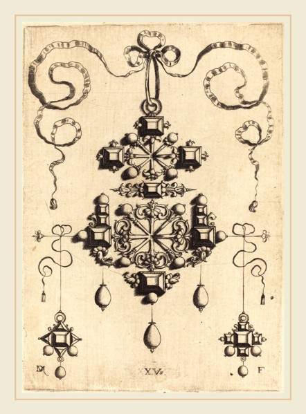 Daniel Mignot (German, active 1593-1596), Pendant with Two Double Crosses, Surrounded by Four