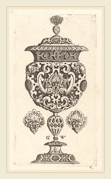 Georg Wechter I (German, c. 1526-1586), Goblet, rim decorated with masque with  gaping mouth,