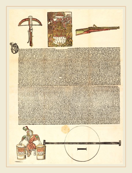 German 16th Century, Broadside: An Invitation to an Arms Competition, in or after 1501, woodcut,