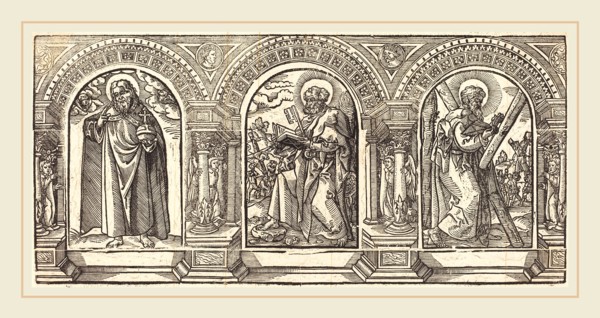 German 16th Century after Martin Schongauer, Christ and His Disciples II, woodcut