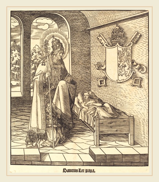 Leonhard Beck (German, c. 1480-1542), Saint Leo (Pope Leo IX), 1516-1518, woodcut