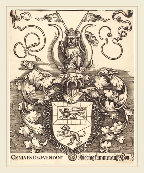 Albrecht DÃ¼rer (German, 1471-1528), Coat of Arms of Lorenz Staiber, probably 1520-1521, woodcut