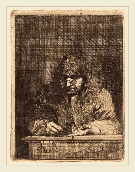 Michael Lukas Leopold Willmann (German, 1630-1706), Self-Portrait Drawing, 1675, etching on laid