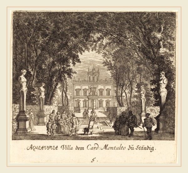 Melchior KÃ¼sel after Johann Wilhelm Baur (German, 1626-1683), Villa Aquaviva, 1681, etching
