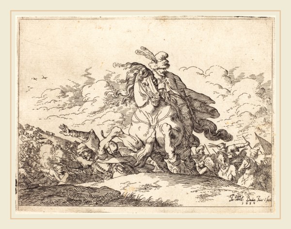 Johann Wilhelm Baur (German, 1607-1641), Capricci di varie battaglie, 1635, etching on laid paper