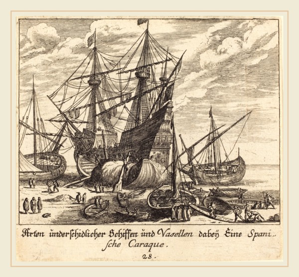 Melchior KÃ¼sel after Johann Wilhelm Baur (German, 1626-1683), Ships, 1681, etching